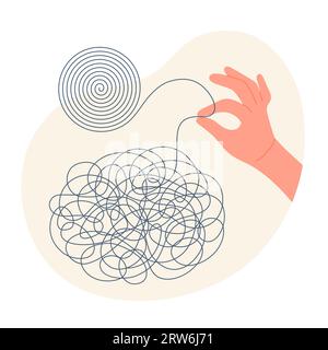 Tangle tangled and untangled. Abstract metaphor, concept of solving  problems in Psychotherapy Stock Vector Image & Art - Alamy