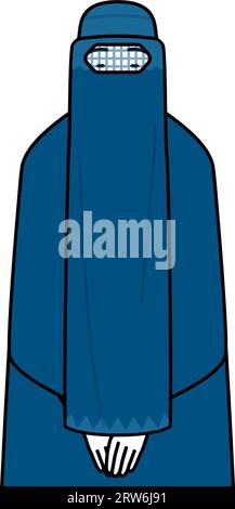 Muslim woman in burqa bowing with folded hands, Vector Illustration ...