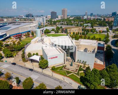 Atlanta, GA, USA - September 8, 2023: Aerial photo World of Coca Cola Atlanta GA Stock Photo