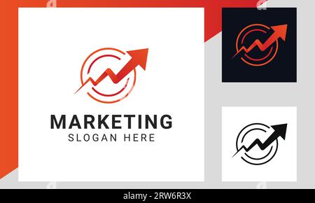 Marketing Growth Arrow Logo Design Business and Finance Chart Logotype Stock Vector