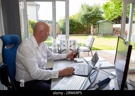 Businesman working from home Stock Photo