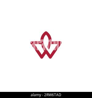 Letter W Logo Design. W Crown Logo. W Line Logo Vector Stock Vector