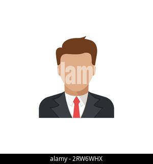 Avatar profile icon in flat style. Male user profile vector illustration on isolated background. Man profile sign business concept. Stock Vector