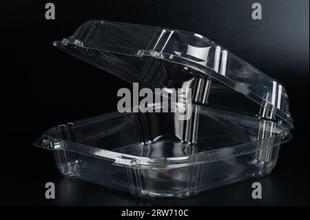Clear plastic transparent tray isolated on white Stock Photo - Alamy