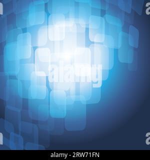 3D warped squares on blue background vector Stock Vector