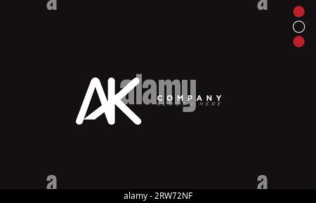 AK Alphabet letters Initials Monogram logo Stock Vector