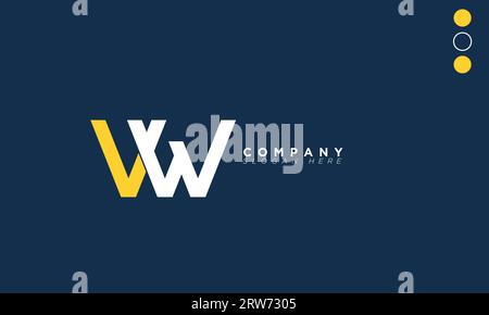 VW Alphabet letters Initials Monogram logo Stock Vector