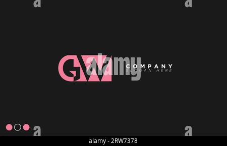 GW Alphabet letters Initials Monogram logo Stock Vector