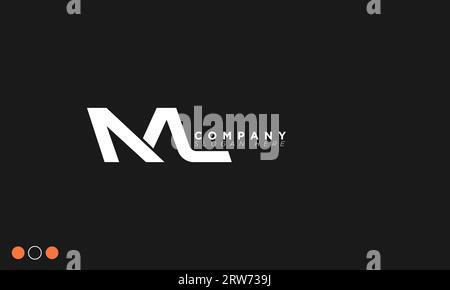 ML Alphabet letters Initials Monogram logo Stock Vector