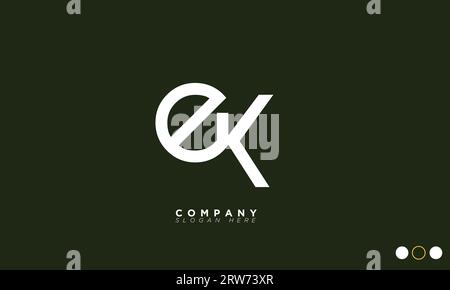 EK Alphabet letters Initials Monogram logo Stock Vector