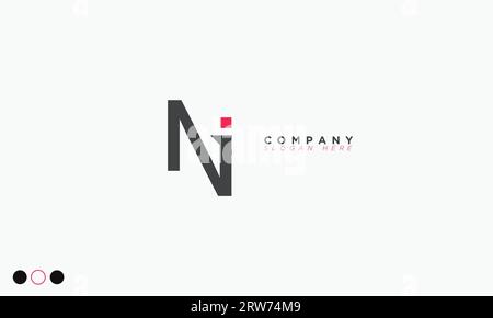 NI Alphabet letters Initials Monogram logo Stock Vector