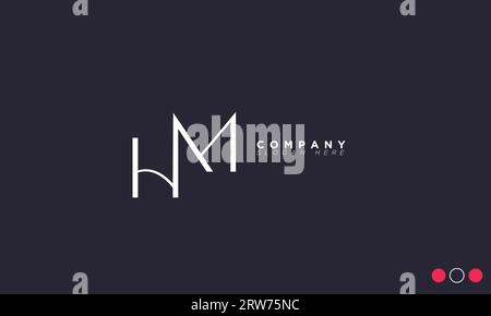 HM Alphabet letters Initials Monogram logo Stock Vector