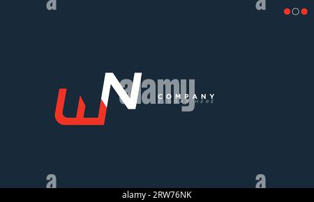 WN Alphabet letters Initials Monogram logo Stock Vector