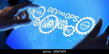 DevOps Methodology Development Operations agil programming technology concept. Stock Photo