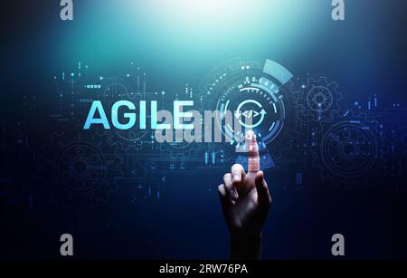 Agile flexible software development technique. Technology concept. Stock Photo