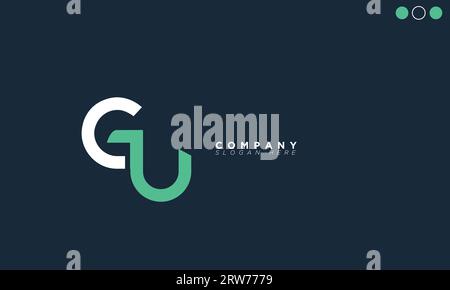 GU Alphabet letters Initials Monogram logo Stock Vector