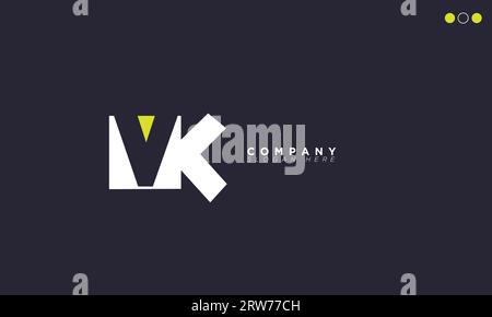 VK Alphabet letters Initials Monogram logo Stock Vector