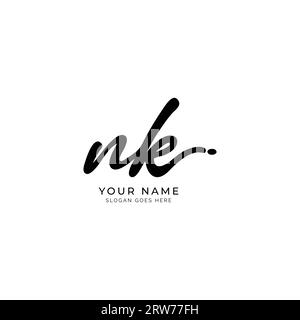 N, K, NK Initial letter handwritten and signature vector image logo Stock Vector