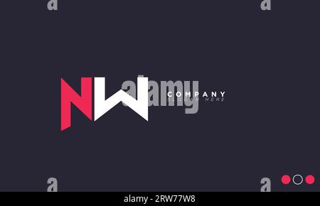 NW Alphabet letters Initials Monogram logo Stock Vector