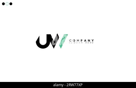 UW Alphabet letters Initials Monogram logo Stock Vector