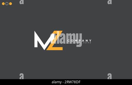 MZ Alphabet letters Initials Monogram logo Stock Vector