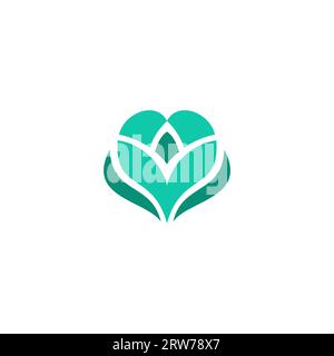 Love Flower Logo Design. Lotus Logo Stock Vector