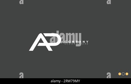 AP Alphabet letters Initials Monogram logo Stock Vector