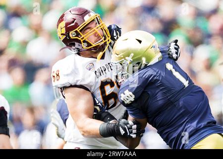 Notre Dame defensive lineman Javontae Jean-Baptiste runs the 40-yard ...