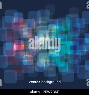 3D warped squares on blue background vector Stock Vector