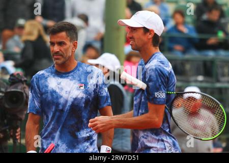 Buenos Aires, Argentina. 17th Sep, 2023. of during a the doubles match of Davis Cup at Buenos Aires Lawn Tennis Club ( Credit: Néstor J. Beremblum/Alamy Live News Stock Photo
