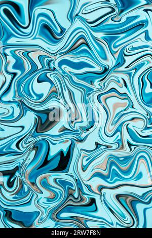 Abstract watercolor oily blue background Stock Photo