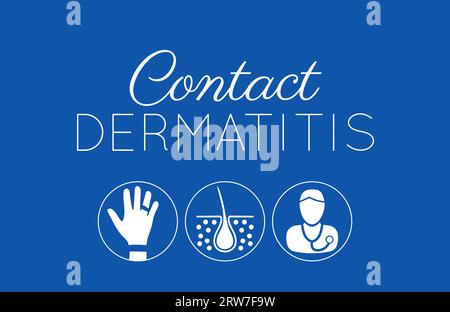 Simple Contact Dermatitis Background Illustration with Icons Stock Vector