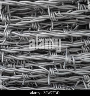 Abstract Background Texture Of Coiled Barbed Wire Stock Photo