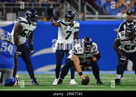 Detroit Lions center Evan Brown (63) plays during the first half