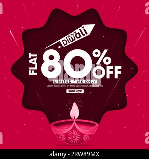 Happy Diwali sale banner design template. vector illustration. Stock Vector