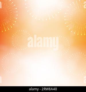 Vector illustration of fireworks on red background. Happy Diwali celebration firecrackers on abstract background. Stock Vector