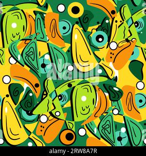 Seamless abstract geometric pattern with green shapes vector illustration Stock Vector