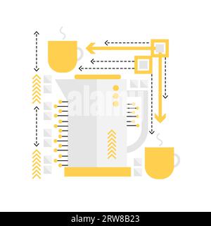 Kitchen electric kettle. Home appliances, water boiling tool vector illustration Stock Vector