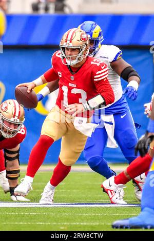 San Francisco 49ers quarterback Brock Purdy warms up before the NFC  Championship NFL football game between the Philadelphia Eagles and the San  Francisco 49ers on Sunday, Jan. 29, 2023, in Philadelphia. (AP