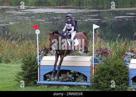 Louise Harwood riding Blues Cloud in the CCI-S 4* during the Blenheim Palace International Horse Trials at Blenheim Palace, Woodstock, Oxfordshire on Sunday 17th September 2023. (Photo: Jon Bromley | MI News) Credit: MI News & Sport /Alamy Live News Stock Photo