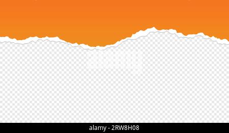 Orange torn paper frame with transparent background, free vector illustration Stock Vector