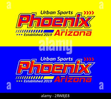 Phoenix city racing typeface, graphic typography for t-shirt, posters, labels, etc. Stock Vector
