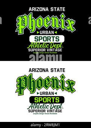 Phoenix vintage college varsity design, graphic typography for t-shirt, posters, labels, etc. Stock Vector