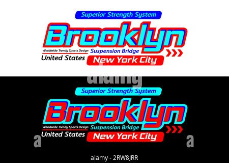 Brooklyn urban sports design, graphic typography for t-shirt, posters, labels, etc. Stock Vector