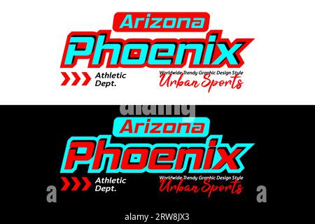 Phoenix urban sports design, graphic typography for t-shirt, posters, labels, etc. Stock Vector
