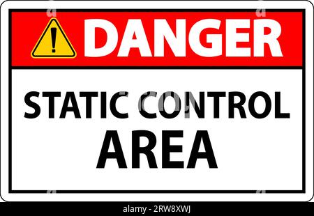 Danger Sign Static Control Area Stock Vector