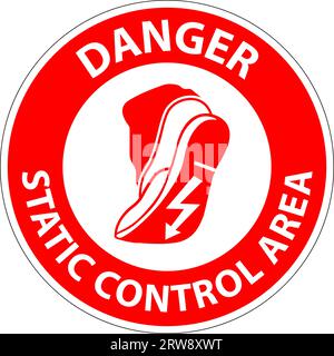 Danger Sign Static Control Area Stock Vector