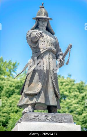 Statue of General Sijin Kim, Jinju, Korea Stock Photo