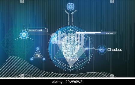 Vector infographics about intelligent face recognition. Stock Vector