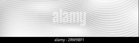 Grey liquid 3d refracted waves abstract banner design. Smooth wavy pattern vector background Stock Vector